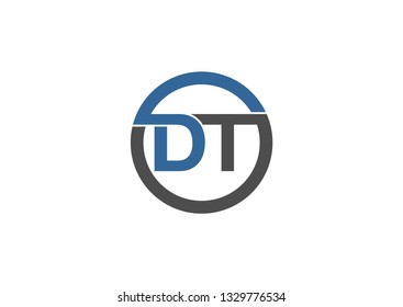 Letter DT circle logo design
