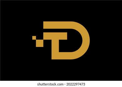 Letter DT and cross logo design vector. Monogram DT logo symbol.