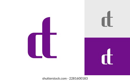 Letter DT initial monogram logo design vector