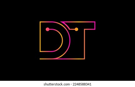 Letter DT logo design. DT logo monogram design vector