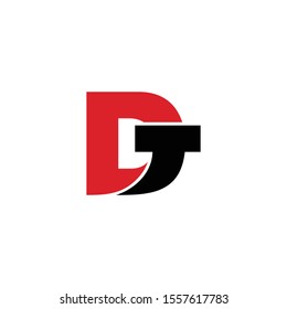 Letter DT simple logo design vector