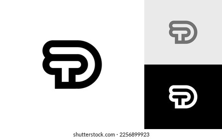 Letter DT or TD initial monogram logo design vector