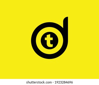 letter dt and td logo design vector template