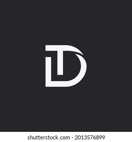 Letter DT, TD Logo Design-Vorlage. schwarzer Hintergrund.