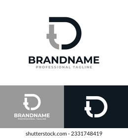 Logotipo de Monograma DT o TD de carta, adecuado para cualquier negocio con iniciales DT o TD