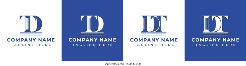 Letter DT and TD Pillar logo, suitable for business with TD or DT related to Pillar.