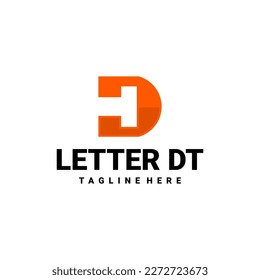 inspiración del logotipo del emblema vectorial DT o TD de letra 