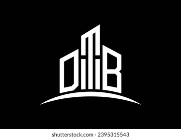 Letter DTB building vector monogram logo design template. Building Shape DTB logo.