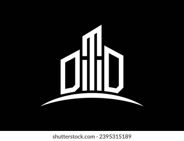 Letra DTD construcción de la plantilla de diseño del logotipo del monólogo del vector. Construyendo el logotipo de Shape DTD.