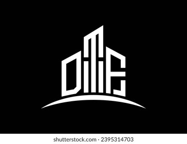 Letter DTF building vector monogram logo design template. Building Shape DTF logo.