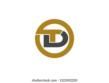 Letter DT,TD circle logo design vector