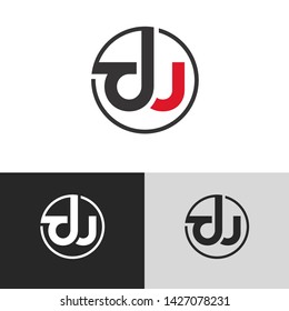 Letter du linked lowercase logo design template elements. Isolated on white black grey background. Suitable for business, consulting group company.