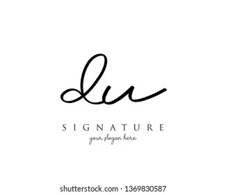 Letter DU Signature Logo - Vector