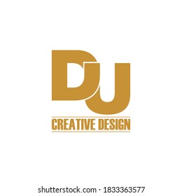 Letter DU simple logo design vector