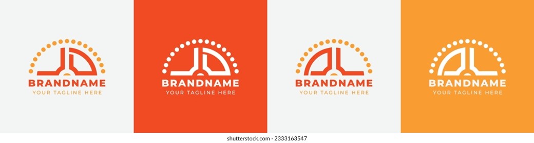 Letter DU and UD or DV and VD Sunrise  Logo Set, suitable for any business with DU, UD, DV, VD initials.