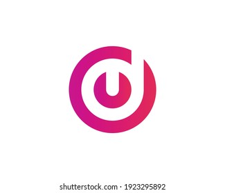 letter du and ud logo design vector template