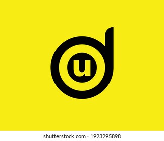 letter du and ud logo design vector template