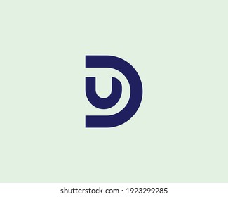 letter du and ud logo design vector template