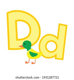 letter a with duck characters
