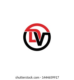 Letter DV circle logo design vector