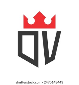Logo de la corona DV. Plantilla de diseño de logotipo de la corona en la letra DV