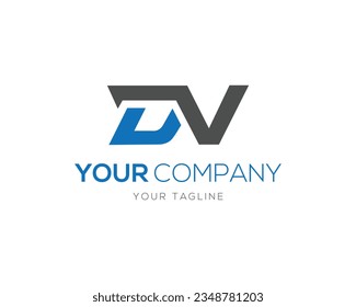 Letter DV initial logo icon design template vector illustration.