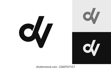 Letter DV initial monogram logo design