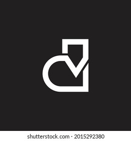 letter dv linked monoline design geometric logo vector