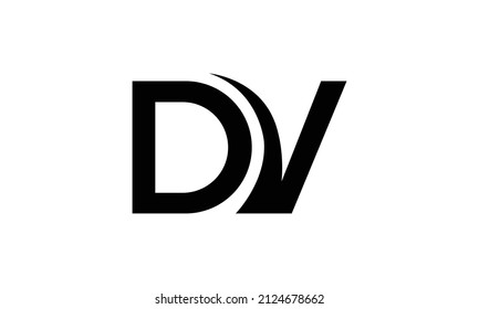 Letter DV Logo Design , Creative Minimal DV Monogram
