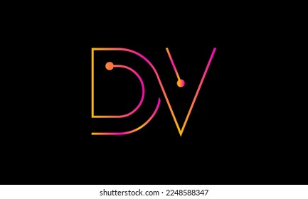 Letter DV logo design. DV logo monogram design vector