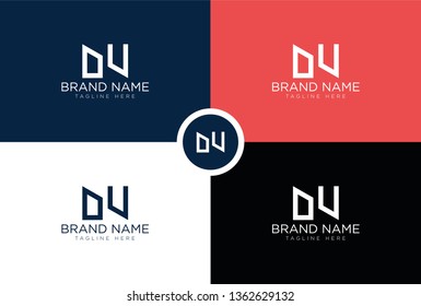 Letter DV logo design template - Vector