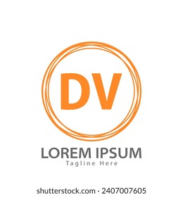 letter DV logo. DV logo design vector illustration for creative company, business, industry
