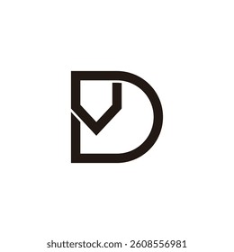 letter dv simple geometric lines logo vector 