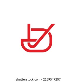 vector de logotipo de línea de enlace geométrico simple dv de letra