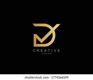 Letter DV VD Logo Design , Creative Minimal DV VD Monogram
