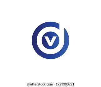 letter dv and vd logo design vector template