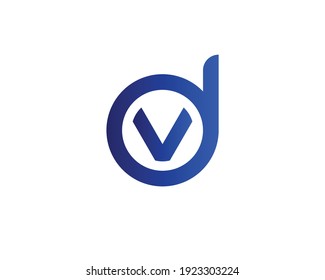 plantilla vectorial de diseño de logotipo dv y vd de letra