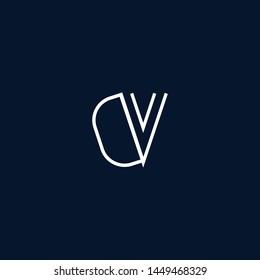 letter DV VD V D Clean and Minimal Initial Based Logo Design