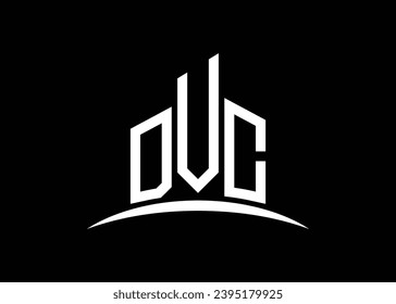 Letter DVC building vector monogram logo design template. Building Shape DVC logo.