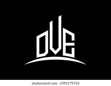 Letter DVE building vector monogram logo design template. Building Shape DVE logo.