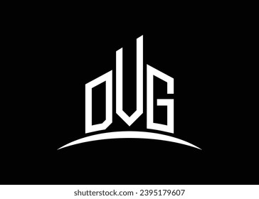 Letter DVG building vector monogram logo design template. Building Shape DVG logo.