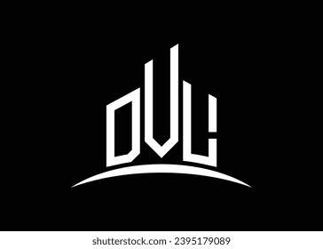 Letter DVL Building Vektorgrafik Monogram Logo Design Template. Gestalten Sie das DVL Logo.