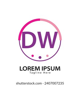 Buchstabe DW Logo. Design-Vektorgrafik des DW-Logos für Kreativunternehmen, Unternehmen, Industrie