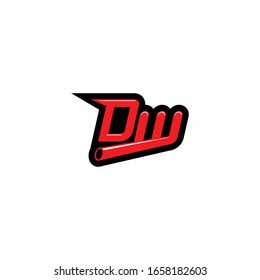 Letter DW logo icon sign for automotive industry company. Vector template. Isolated on white background