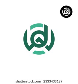 Letra DW WD Círculo negrita diseño del logotipo