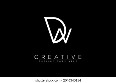 Letter dw, wd, d, w, Abstract initial monogram letter alphabet logo design