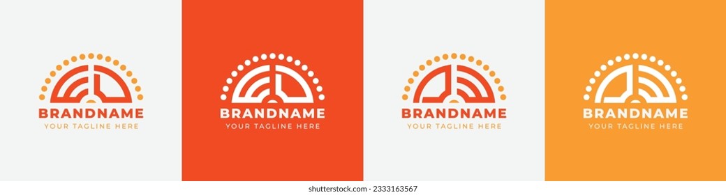 Letter DW and WD or DE and ED Sunrise  Logo Set, suitable for any business with DW, WD, DE, ED initials.