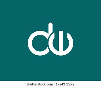 plantilla vectorial de diseño de logotipo dw y wd de letra