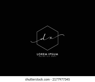 Letra DX logotipo de escritura a mano inicial con firma y estilo dibujado a mano.