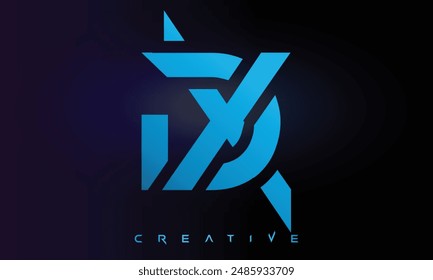 Letter DX logo design creative custom clean two alphabet logo
